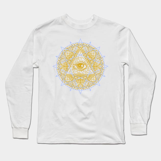 All Seeing Eye of Enlightenment Long Sleeve T-Shirt by World upside down